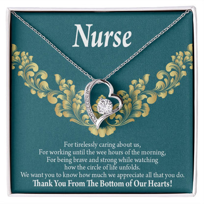 Thank You Medical Hero Forever Necklace w Message Card-Express Your Love Gifts