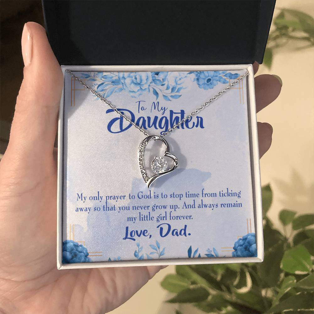 To My Daughter My Only Prayer to God From Dad Forever Necklace w Message Card-Express Your Love Gifts