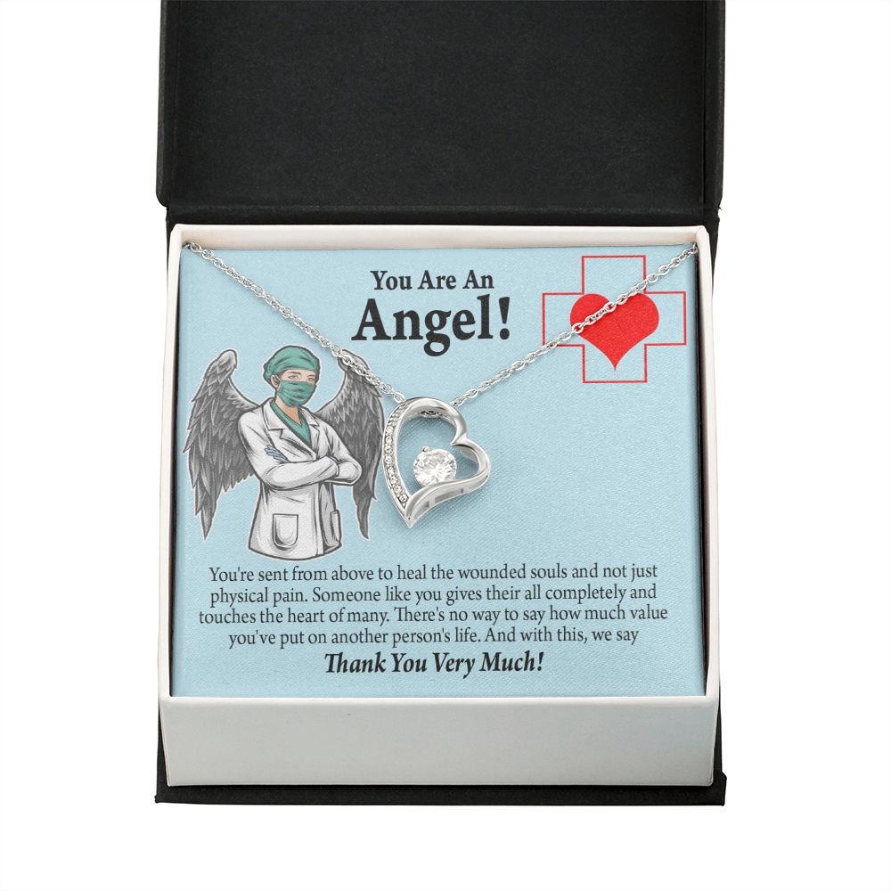 You Are an Angel Nurse Forever Necklace w Message Card-Express Your Love Gifts