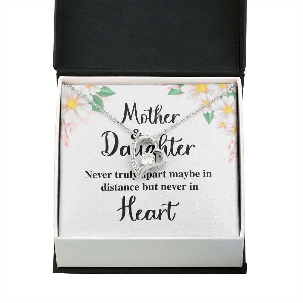 Mother and Daughter Never Truly Apart Forever Necklace w Message Card-Express Your Love Gifts