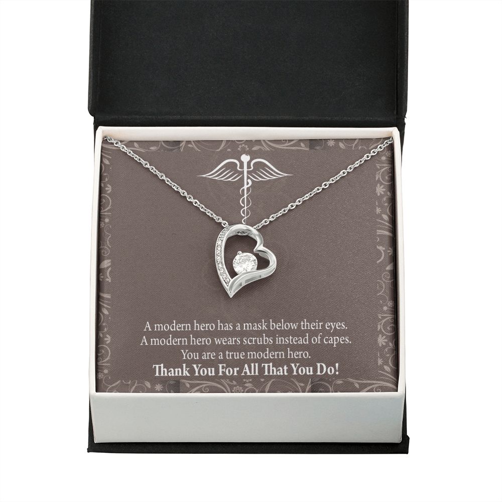 Medical Hero Appreciation Forever Necklace w Message Card-Express Your Love Gifts