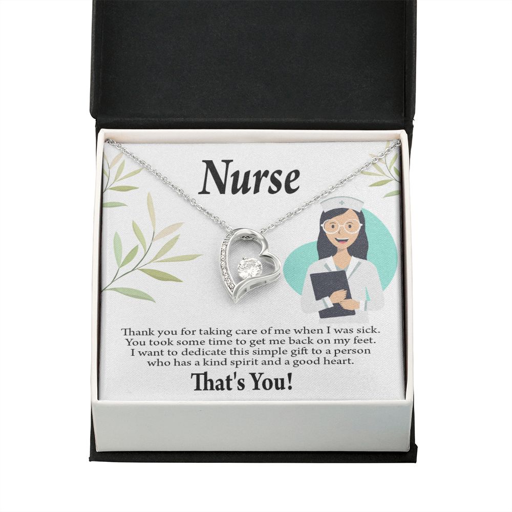 Simple Thank You Nurse Forever Necklace w Message Card-Express Your Love Gifts