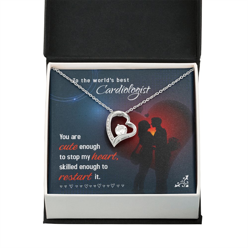 Cute Enough to Stop Forever Necklace w Message Card-Express Your Love Gifts