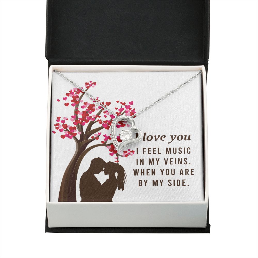 By My Side Forever Necklace w Message Card-Express Your Love Gifts