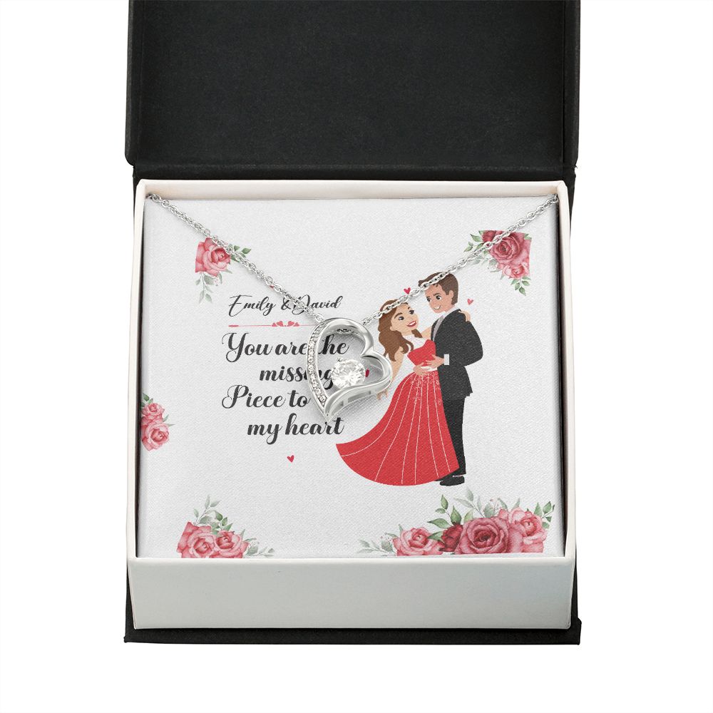 You Are The Missing Piece to My Heart Forever Necklace w Message Card-Express Your Love Gifts
