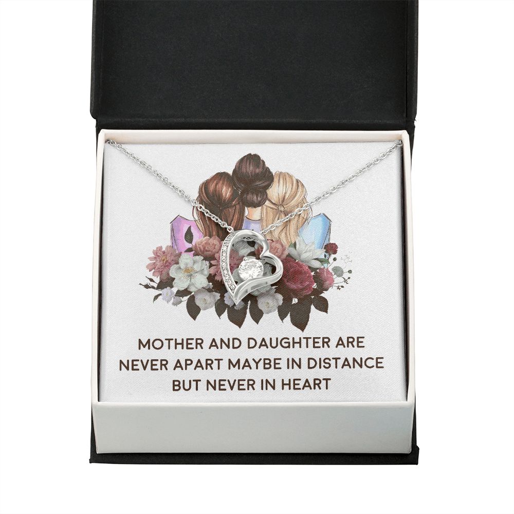 Mother and Daughter Never Apart Forever Necklace w Message Card-Express Your Love Gifts