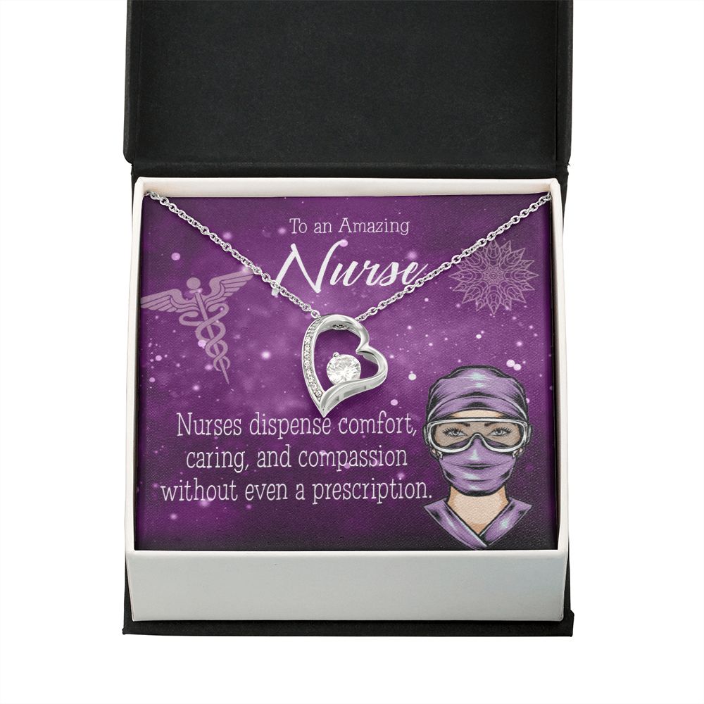 Nurse RN Caduceus Forever Necklace w Message Card-Express Your Love Gifts