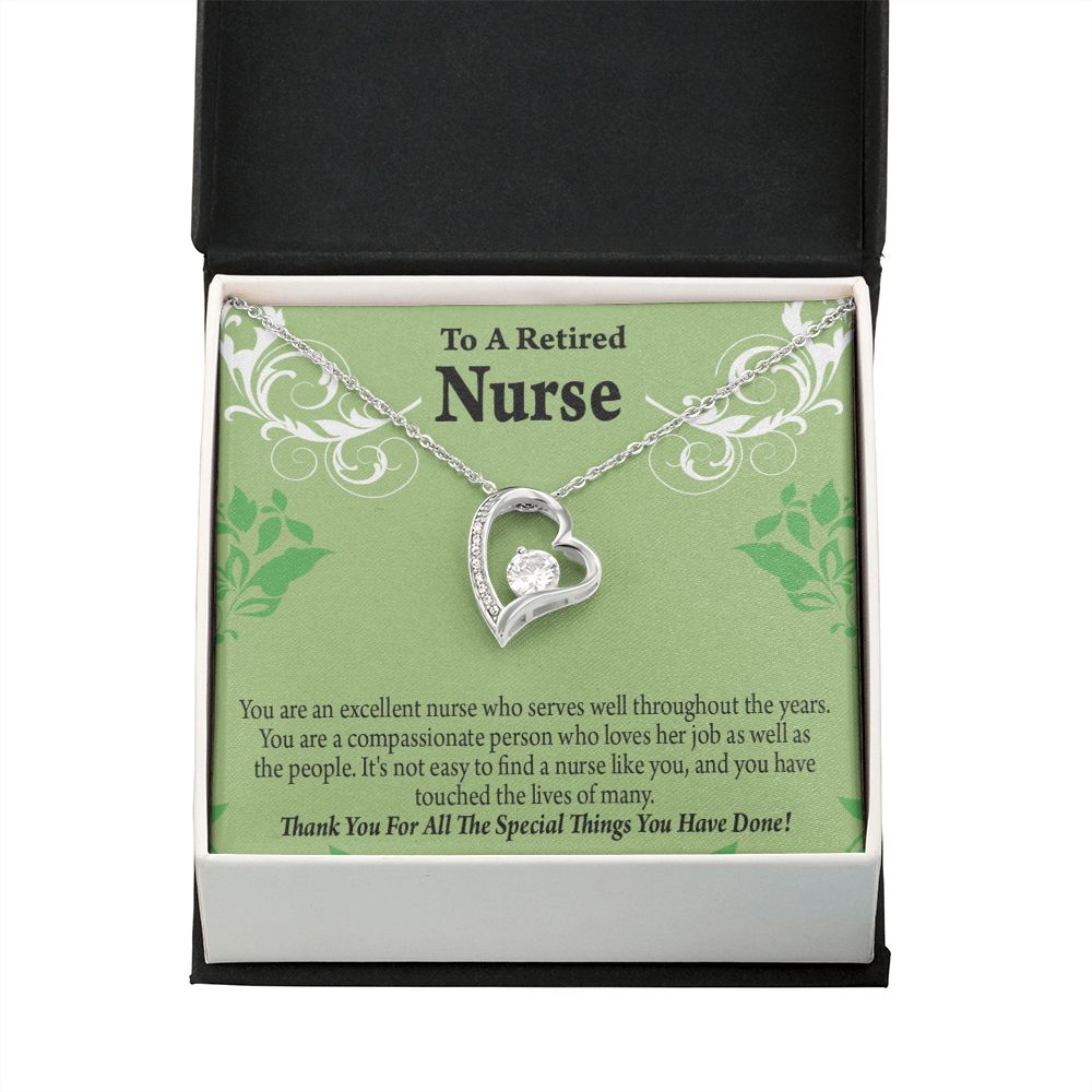 Retired Nurse Thank You Forever Necklace w Message Card-Express Your Love Gifts