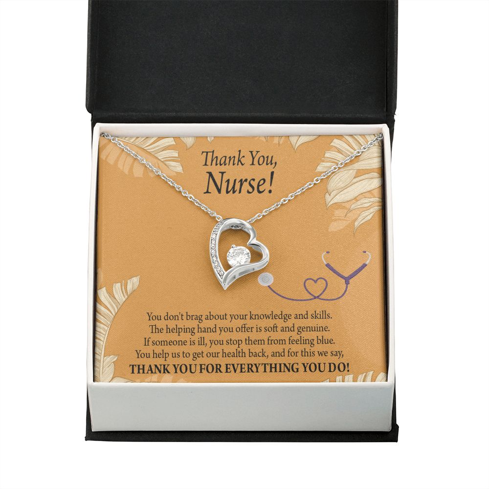 Thank You Nurse Gift Forever Necklace w Message Card-Express Your Love Gifts