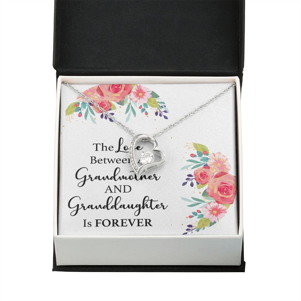 The Love Between a Grandmother and Granddaughter Forever Necklace w Message Card-Express Your Love Gifts
