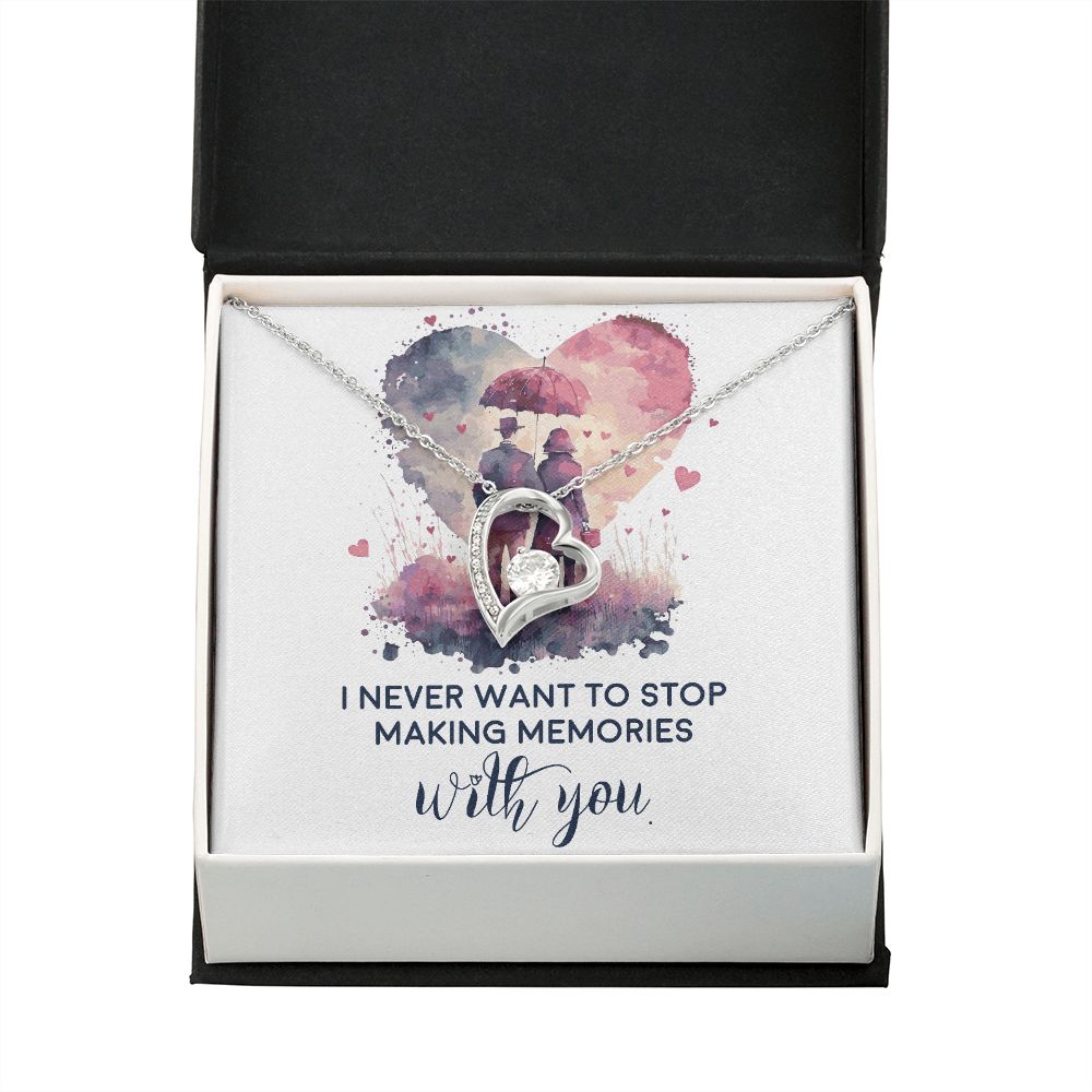 Never Stop Making Memories Forever Necklace w Message Card-Express Your Love Gifts