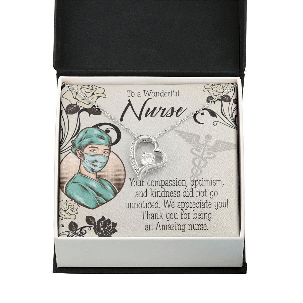 Thank Your Nurse Gift Forever Necklace w Message Card-Express Your Love Gifts