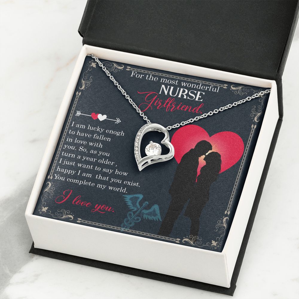 For the most wonderful nurse girlfriend Forever Necklace w Message Card-Express Your Love Gifts