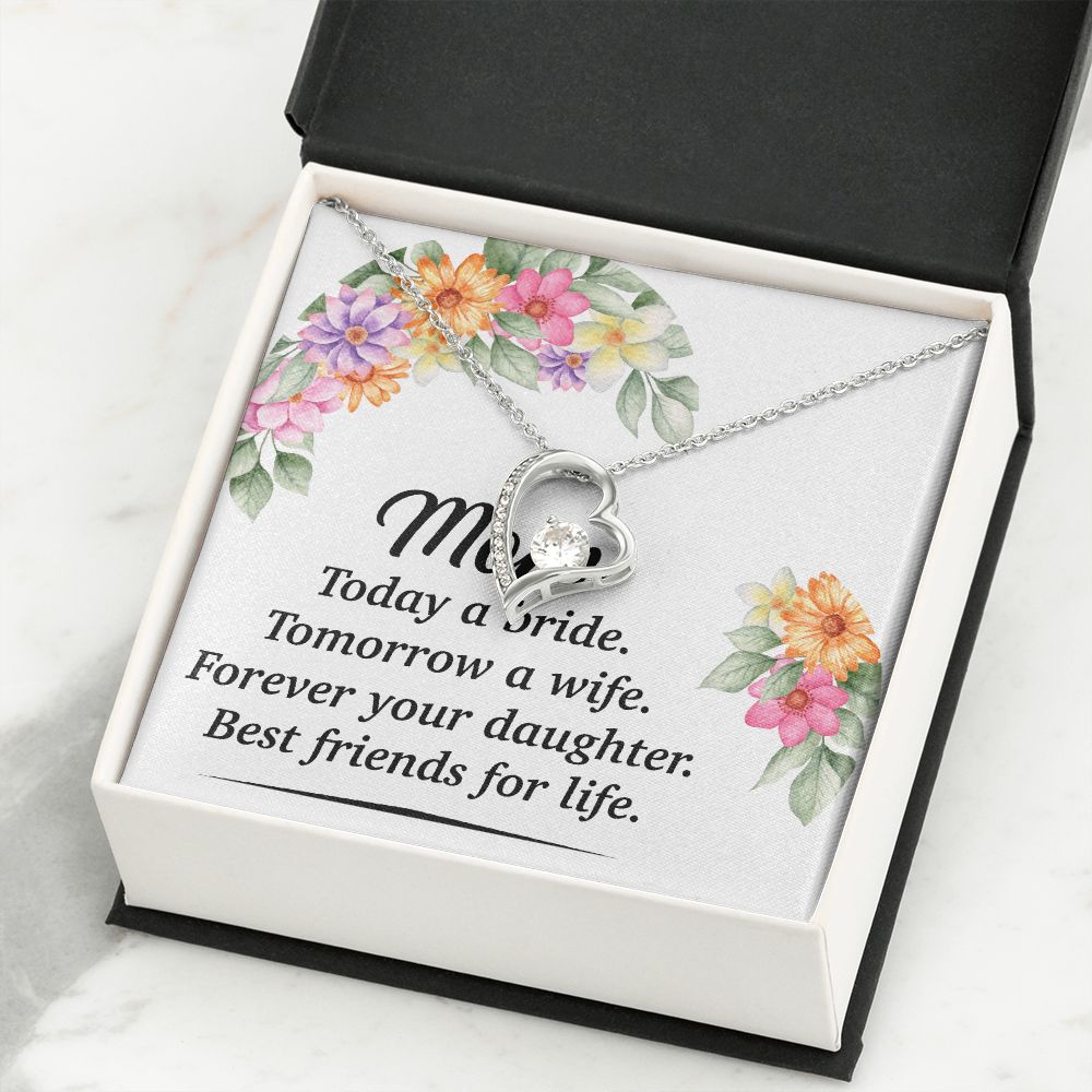 Mom Bestfriend For Life Forever Necklace w Message Card-Express Your Love Gifts