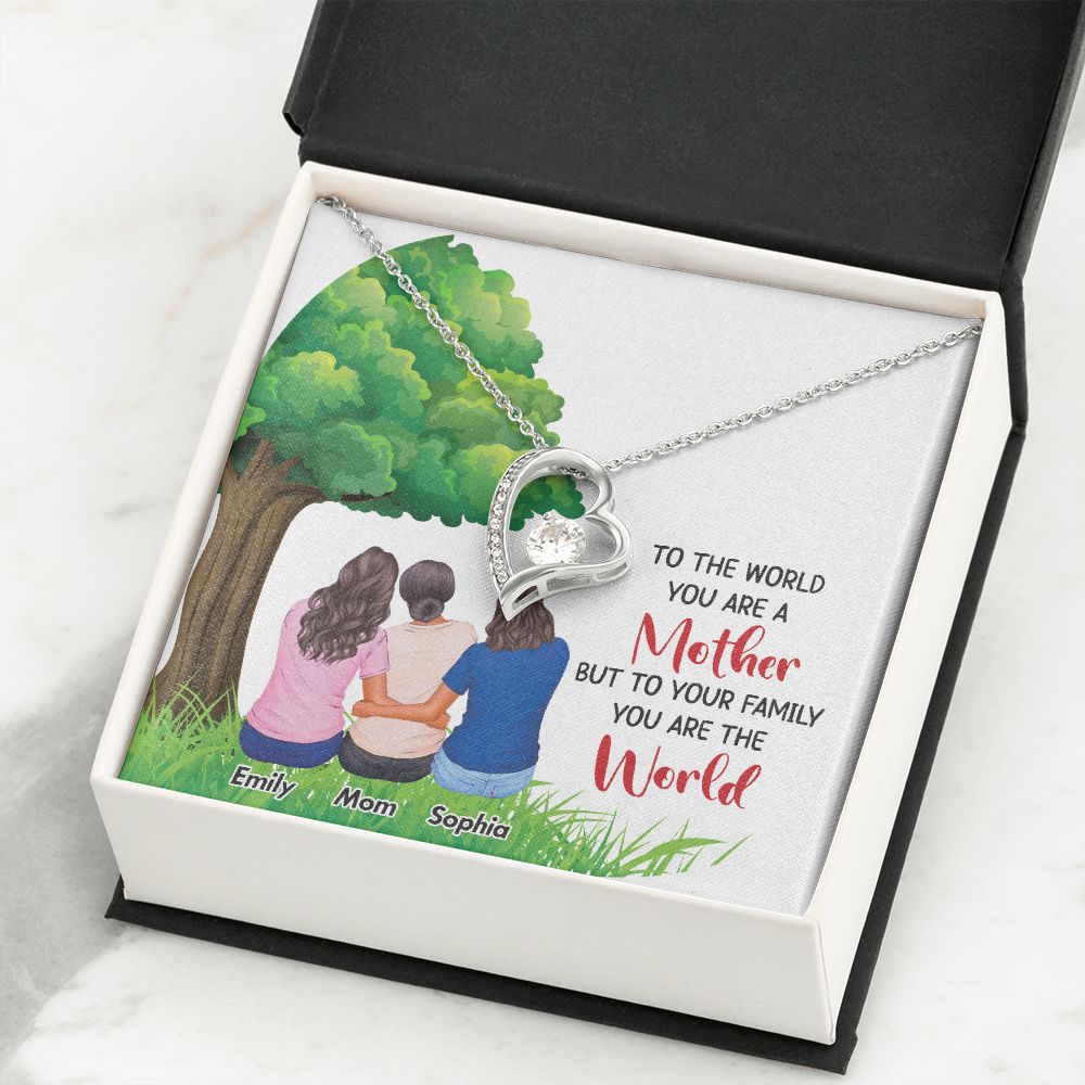To The World You Are a Mother Forever Necklace w Message Card-Express Your Love Gifts