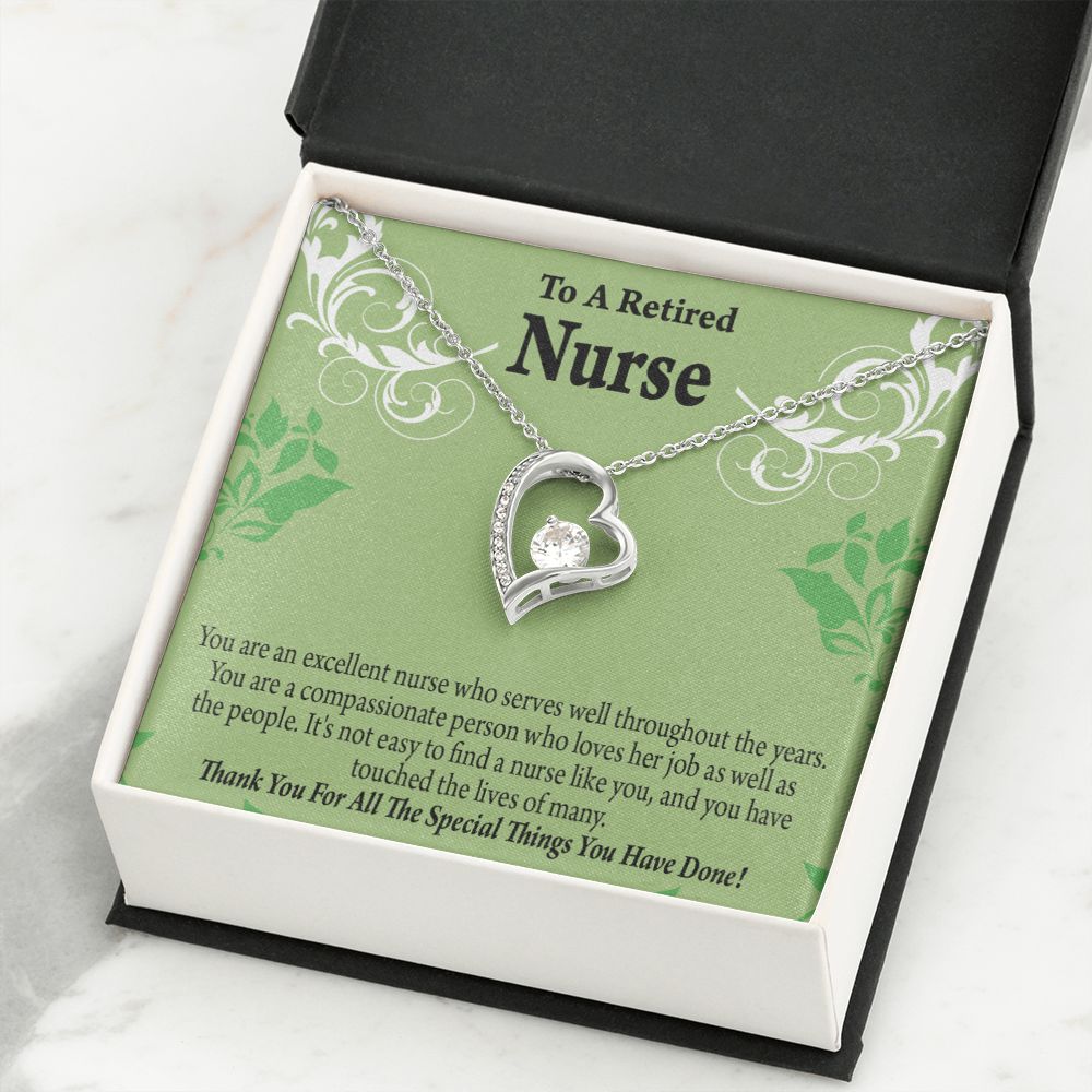 Retired Nurse Thank You Forever Necklace w Message Card-Express Your Love Gifts