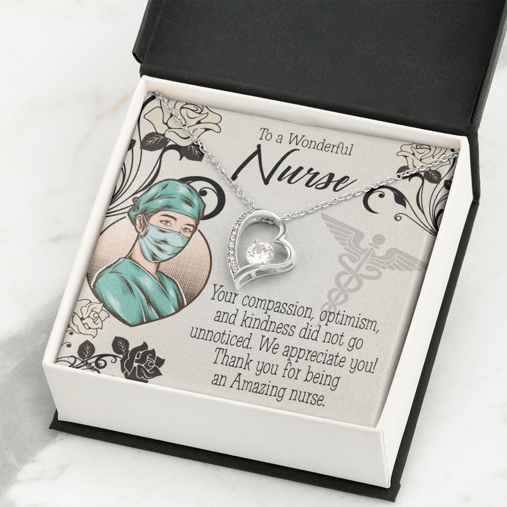 Thank Your Nurse Gift Forever Necklace w Message Card-Express Your Love Gifts