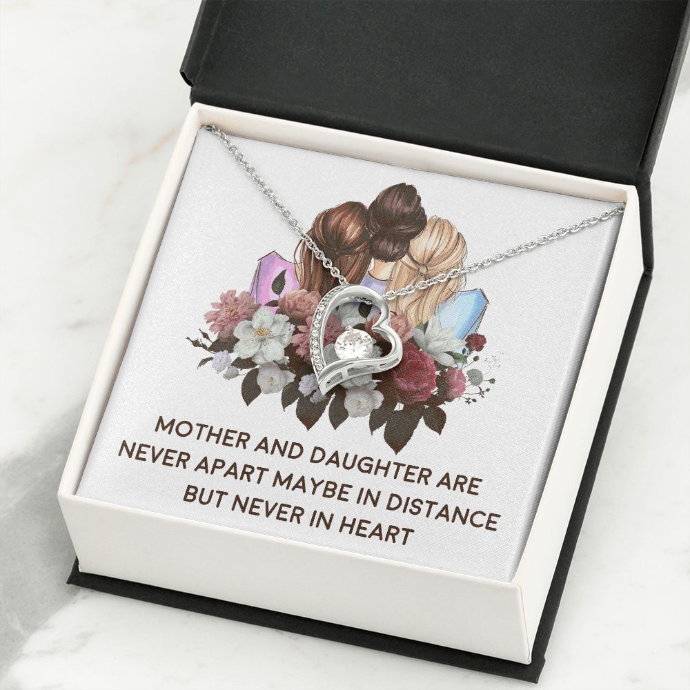 Mother and Daughter Never Apart Forever Necklace w Message Card-Express Your Love Gifts