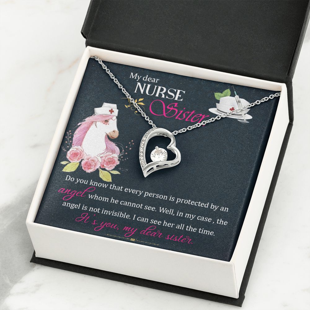 My Dear Nurse Sister Forever Necklace w Message Card-Express Your Love Gifts