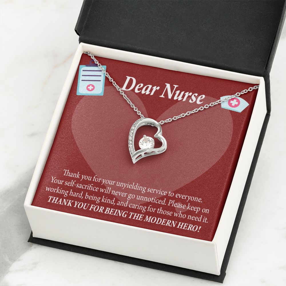 Thank You Ideas Nurses and Caregivers Forever Necklace w Message Card-Express Your Love Gifts