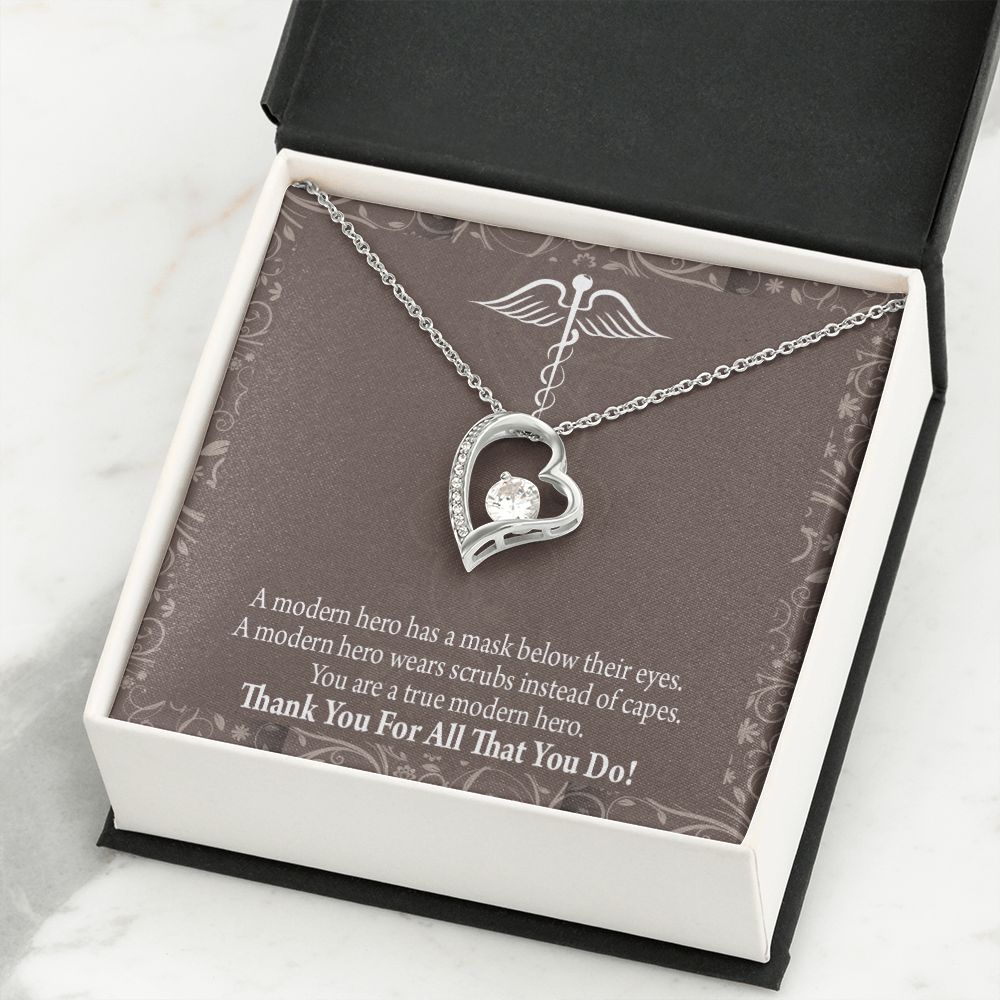 Medical Hero Appreciation Forever Necklace w Message Card-Express Your Love Gifts