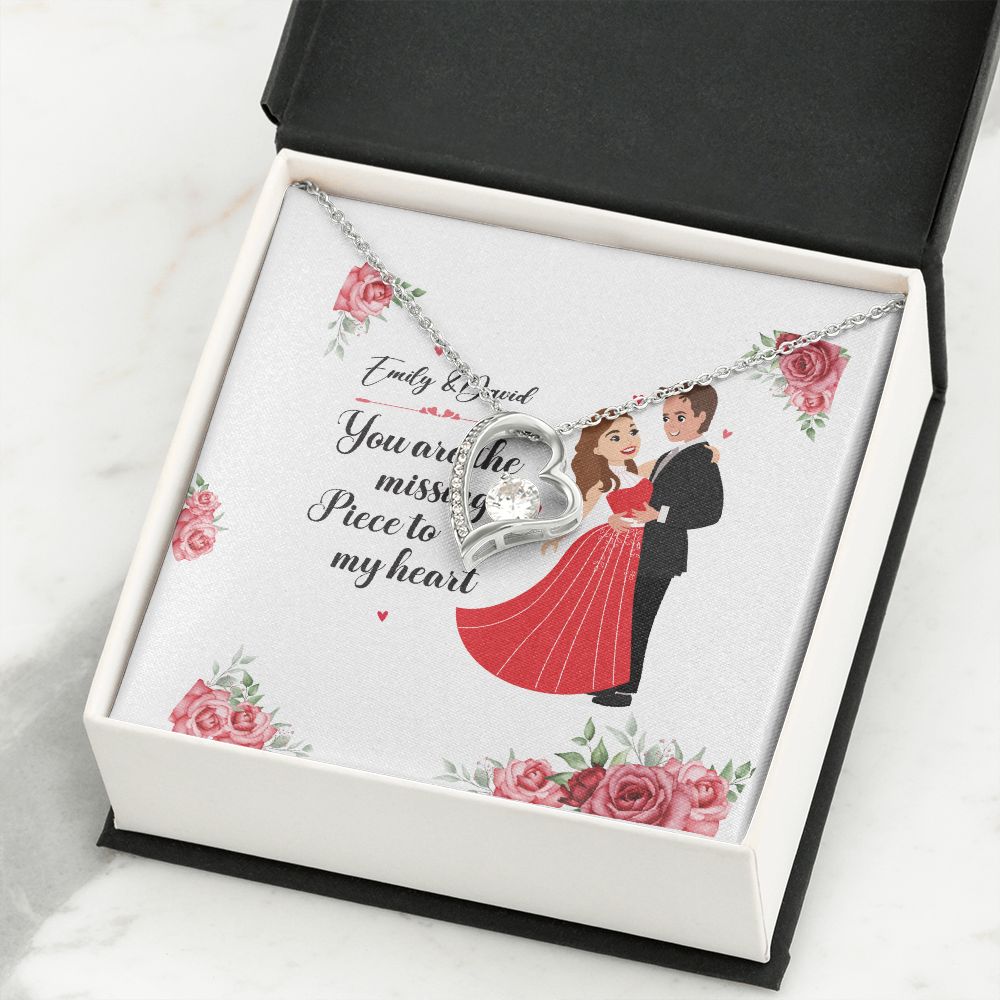 You Are The Missing Piece to My Heart Forever Necklace w Message Card-Express Your Love Gifts