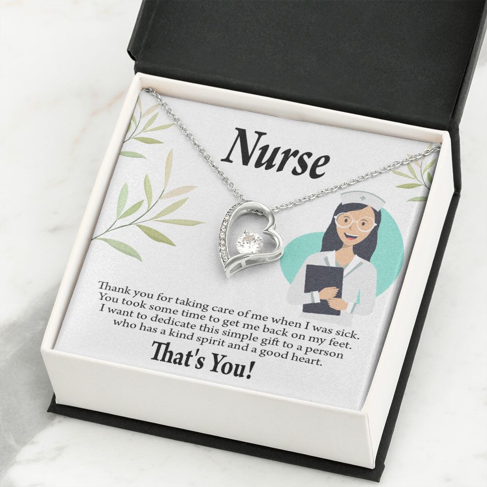 Simple Thank You Nurse Forever Necklace w Message Card-Express Your Love Gifts