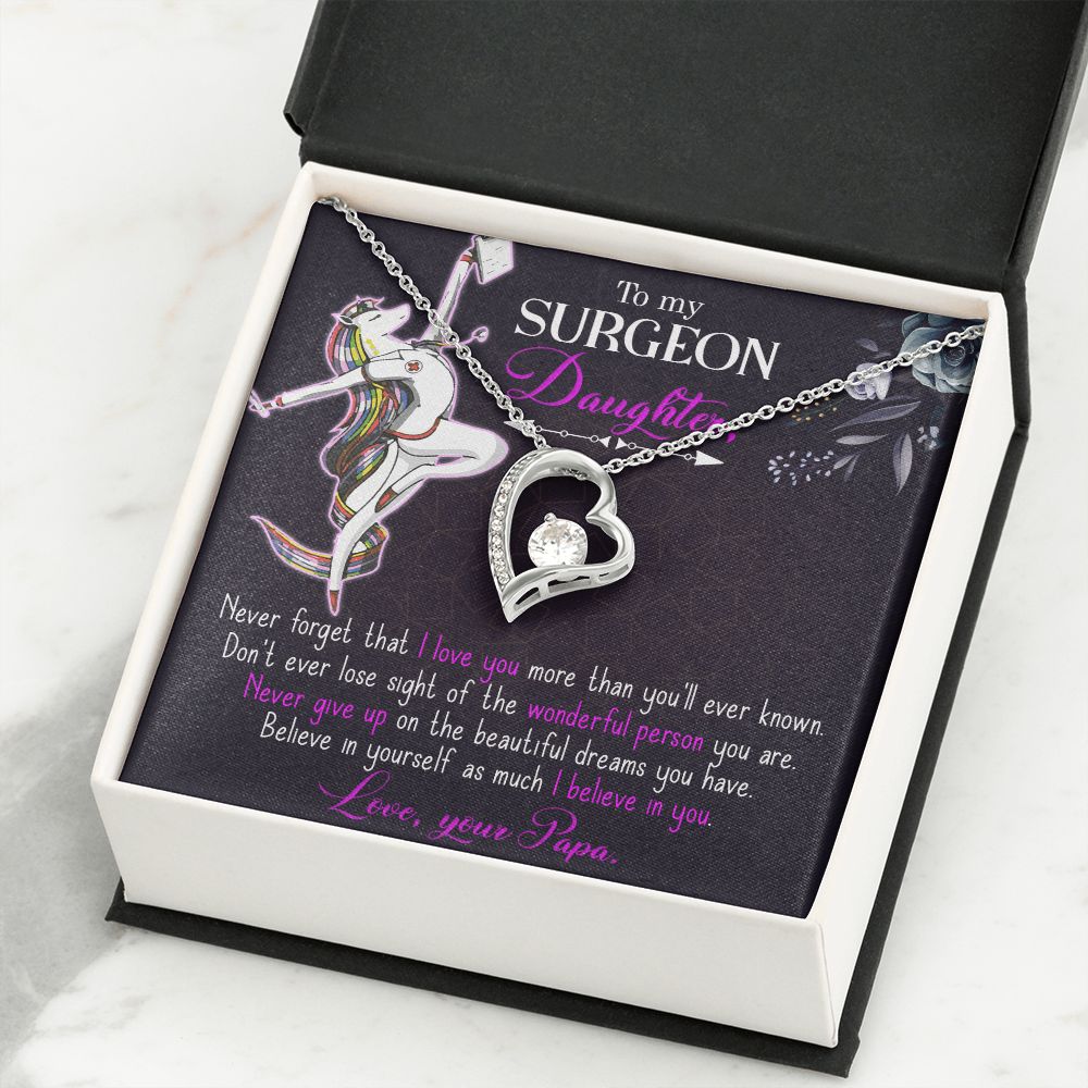 To my Surgeon Daughter Forever Necklace w Message Card-Express Your Love Gifts