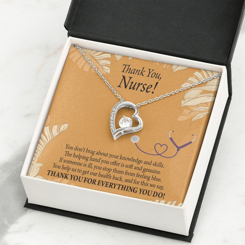 Thank You Nurse Gift Forever Necklace w Message Card-Express Your Love Gifts