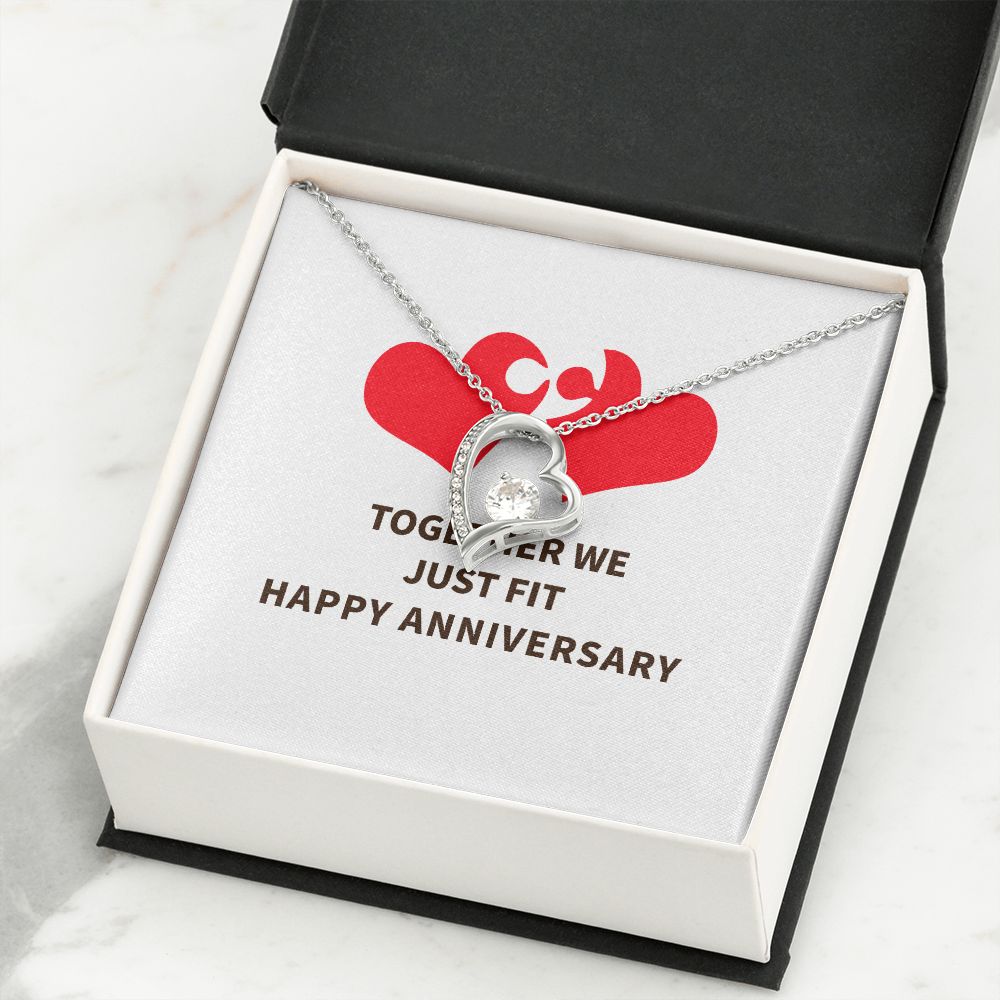 Together We Just Fit Forever Necklace w Message Card-Express Your Love Gifts