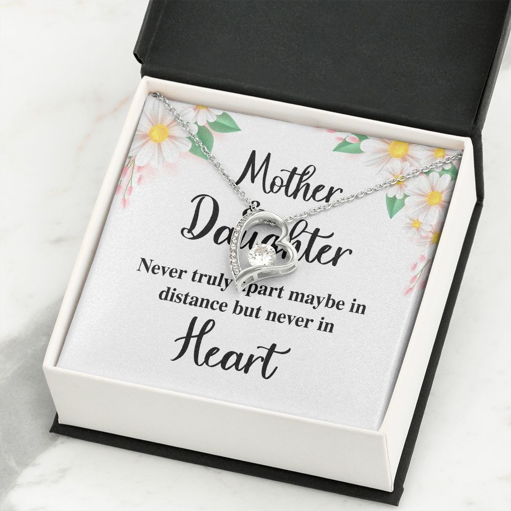 Mother and Daughter Never Truly Apart Forever Necklace w Message Card-Express Your Love Gifts