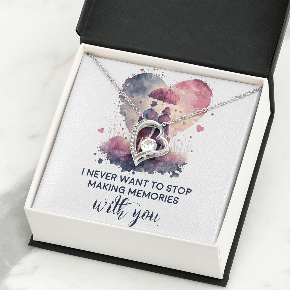 Never Stop Making Memories Forever Necklace w Message Card-Express Your Love Gifts
