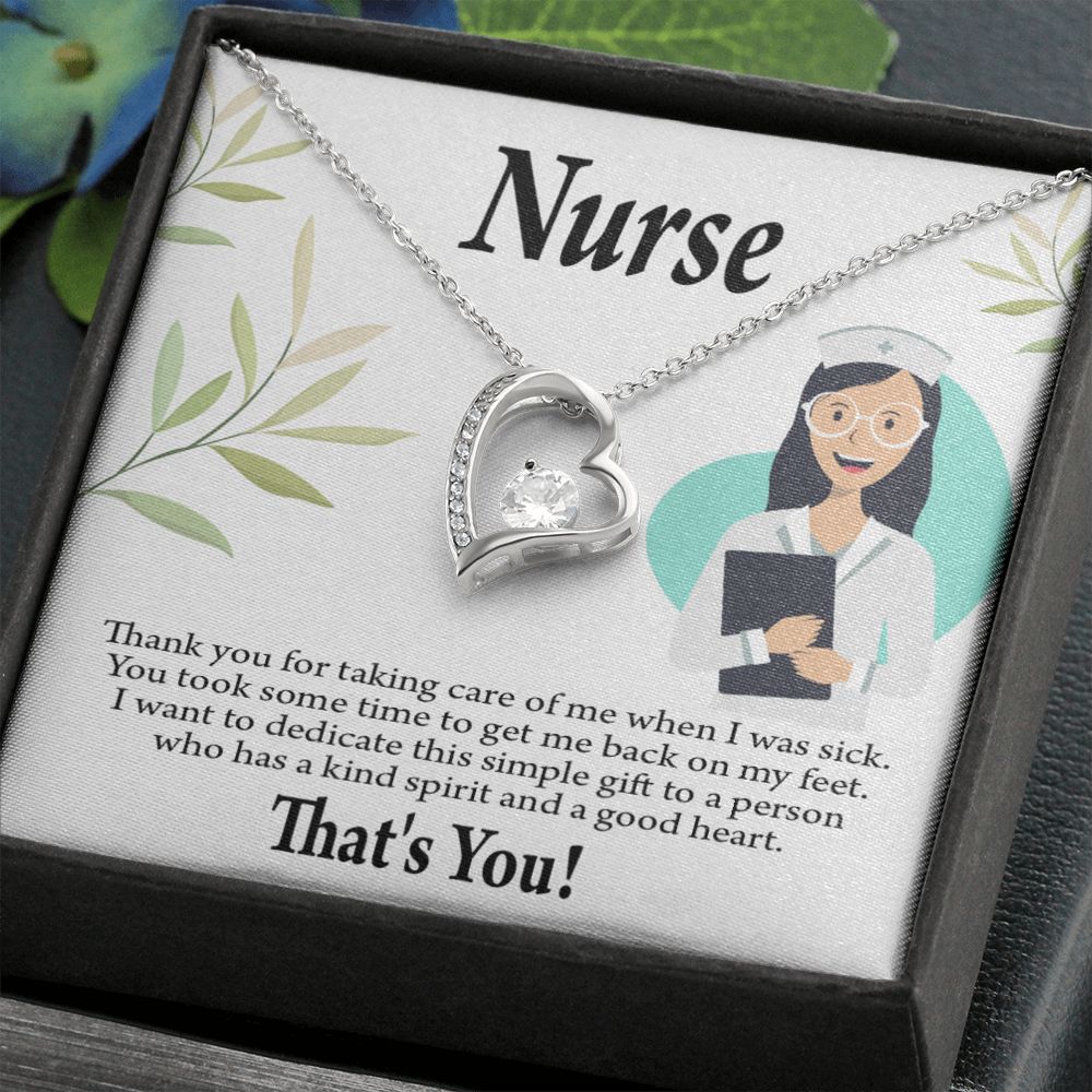 Simple Thank You Nurse Forever Necklace w Message Card-Express Your Love Gifts