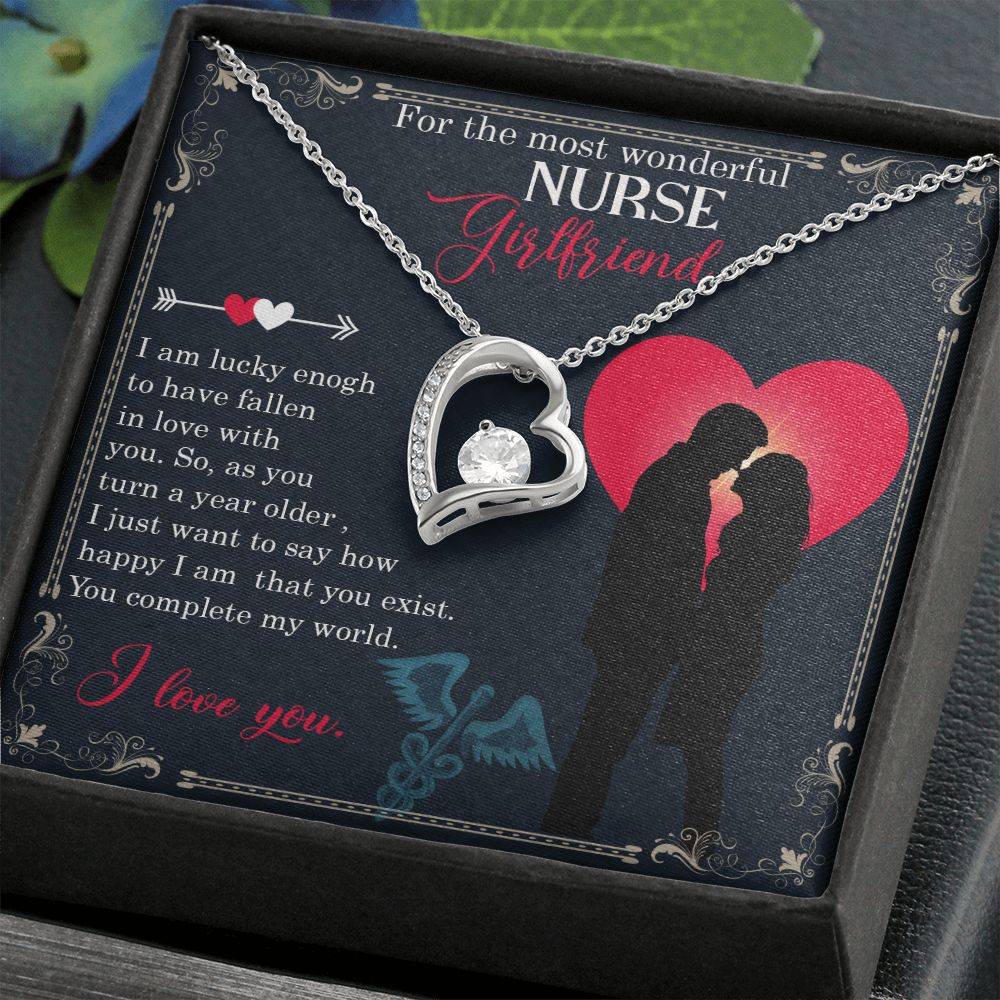 For the most wonderful nurse girlfriend Forever Necklace w Message Card-Express Your Love Gifts