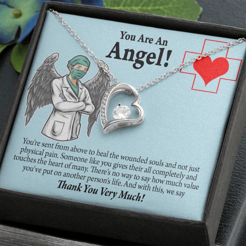 You Are an Angel Nurse Forever Necklace w Message Card-Express Your Love Gifts