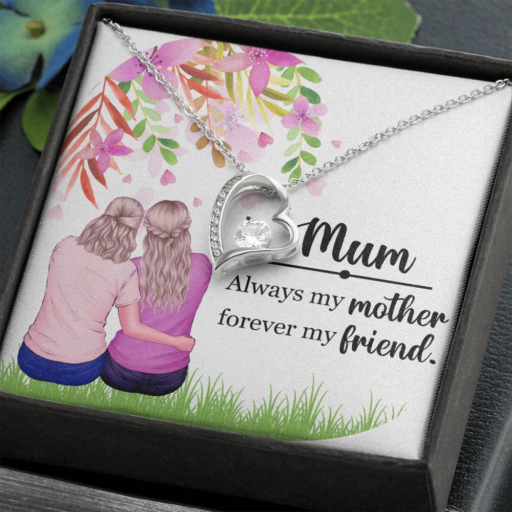 Mum Always my Mother Forever Necklace w Message Card-Express Your Love Gifts