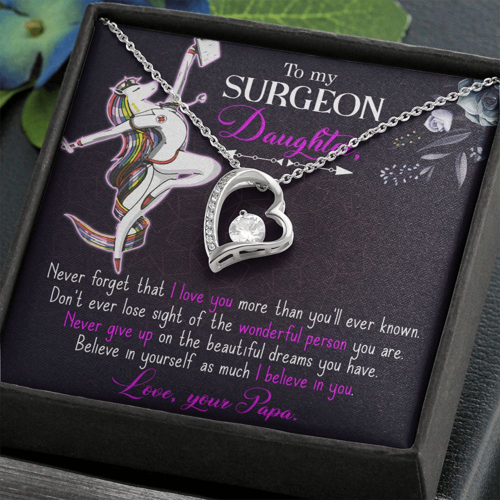 To my Surgeon Daughter Forever Necklace w Message Card-Express Your Love Gifts