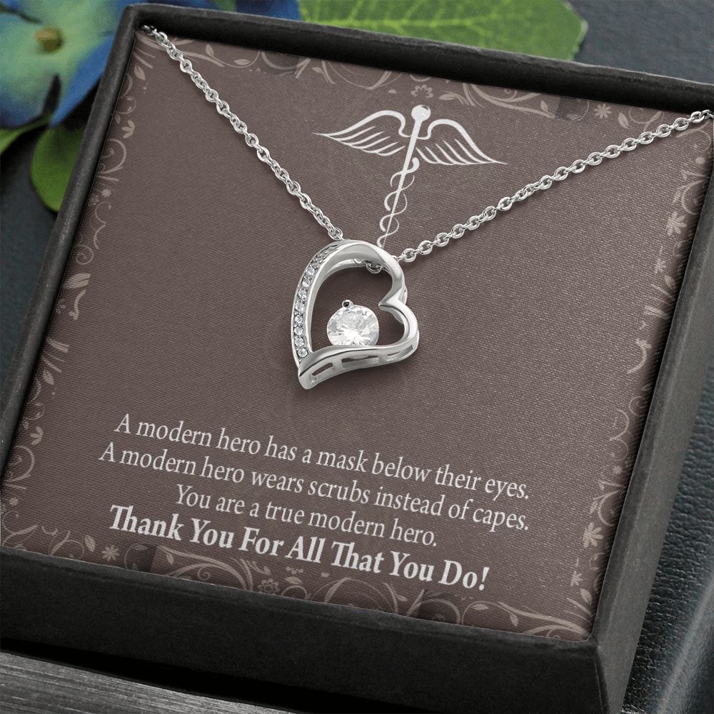 Medical Hero Appreciation Forever Necklace w Message Card-Express Your Love Gifts