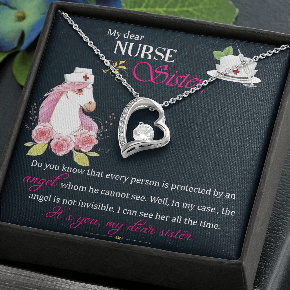 My Dear Nurse Sister Forever Necklace w Message Card-Express Your Love Gifts