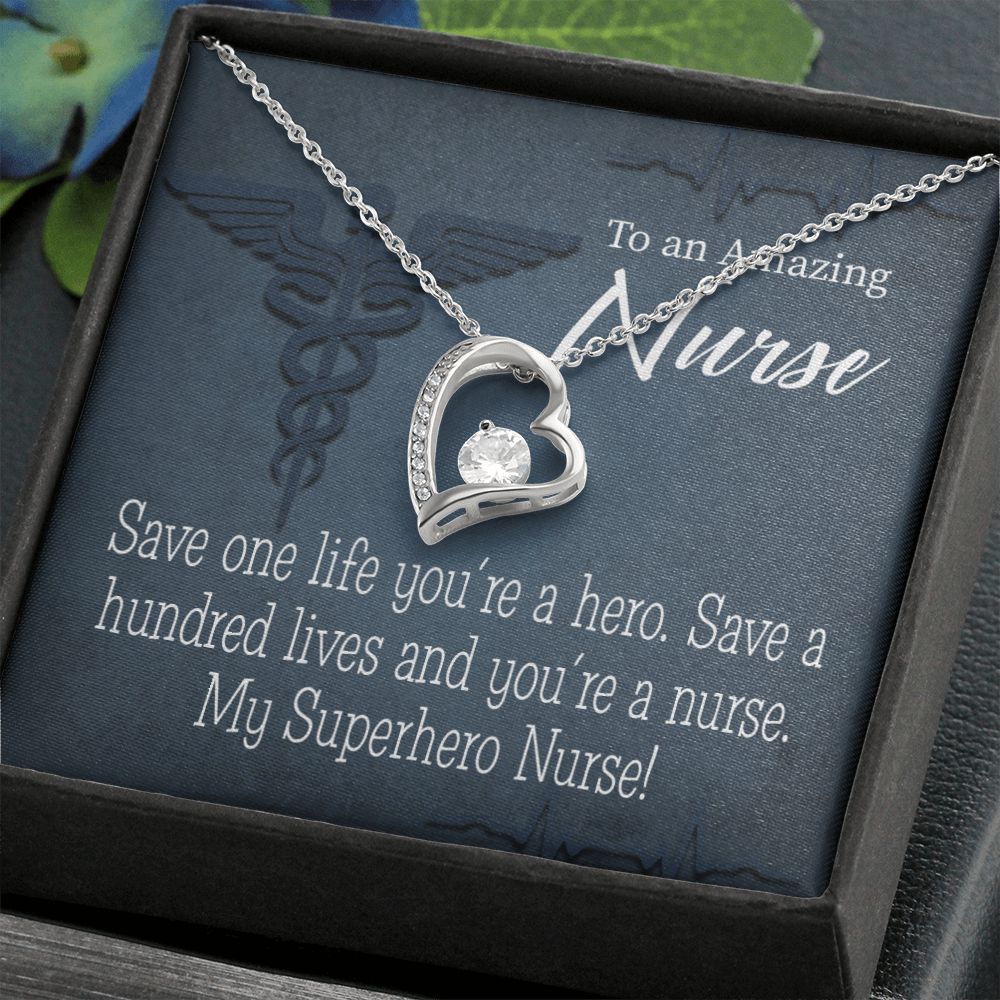 My Superhero Nurse! Forever Necklace w Message Card-Express Your Love Gifts