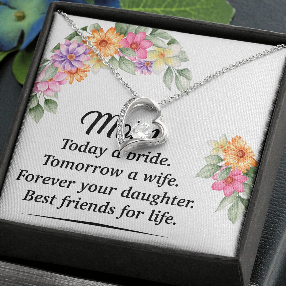 Mom Bestfriend For Life Forever Necklace w Message Card-Express Your Love Gifts