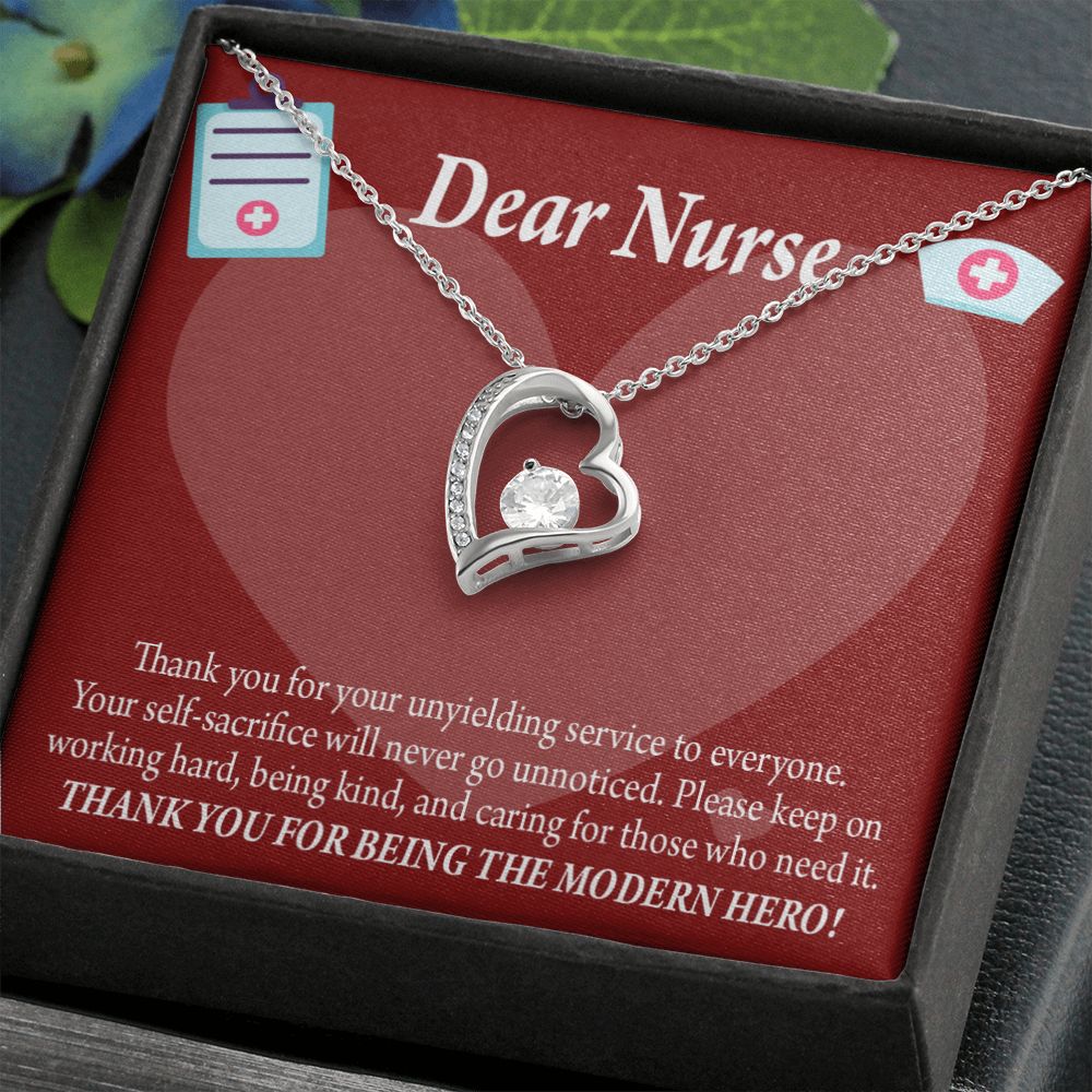 Thank You Ideas Nurses and Caregivers Forever Necklace w Message Card-Express Your Love Gifts