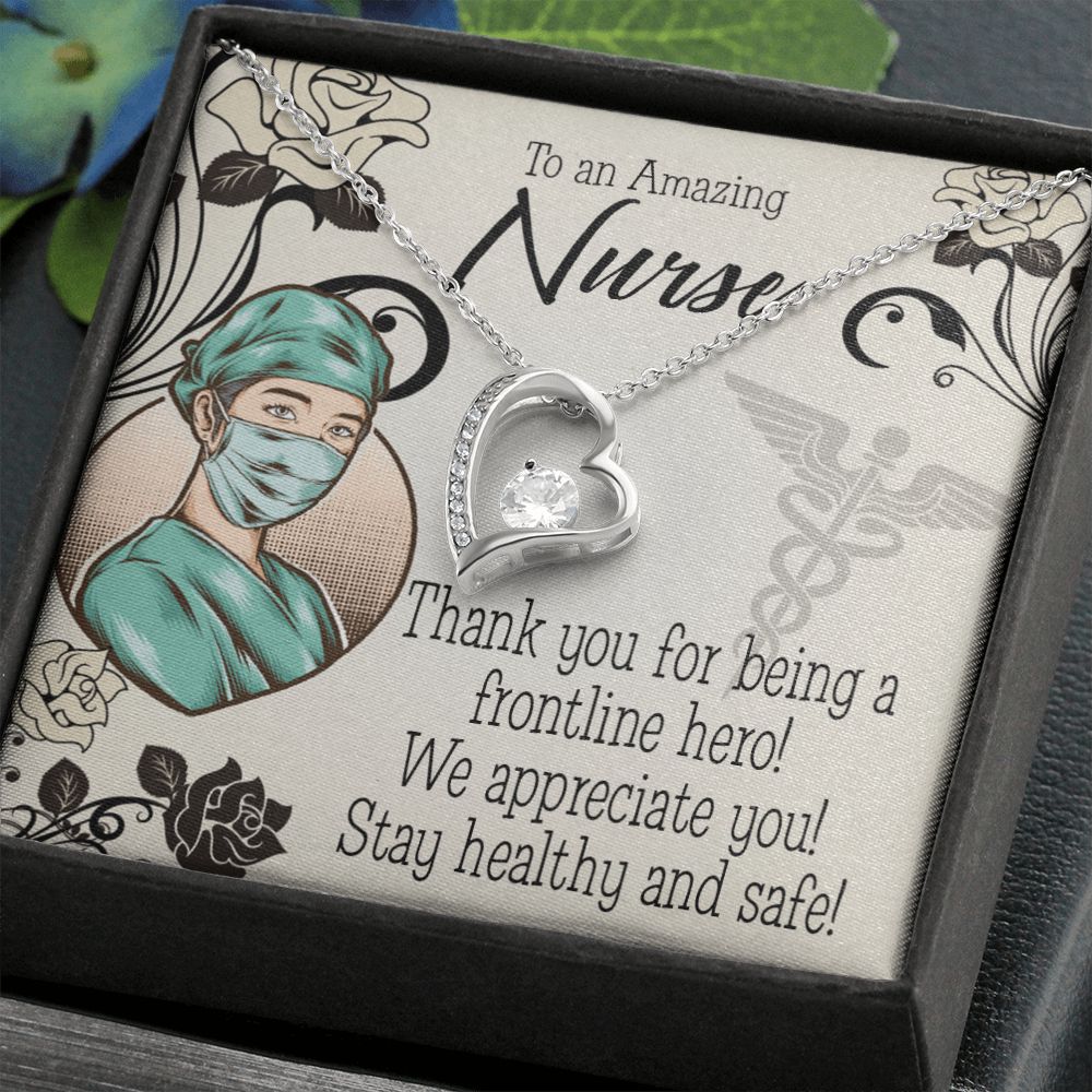Thank You Frontlines Worker Forever Necklace w Message Card-Express Your Love Gifts