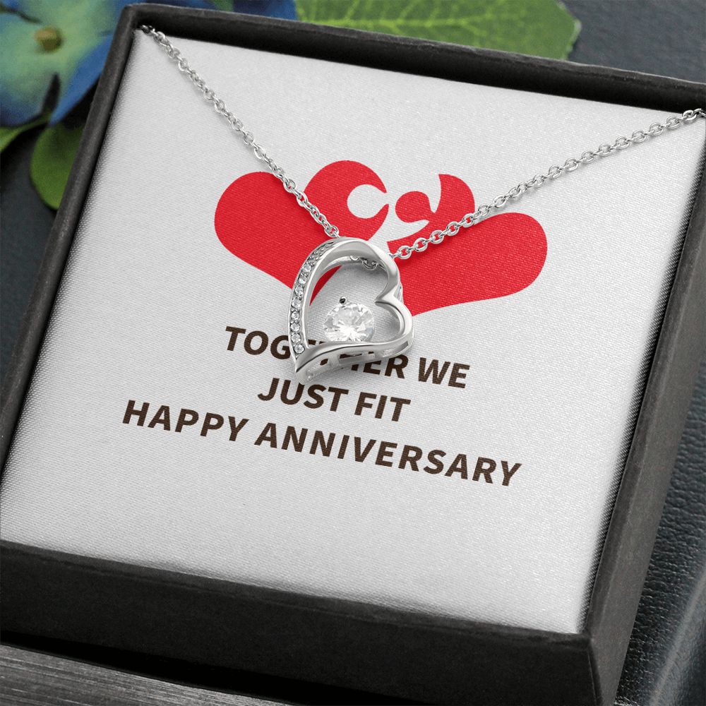 Together We Just Fit Forever Necklace w Message Card-Express Your Love Gifts