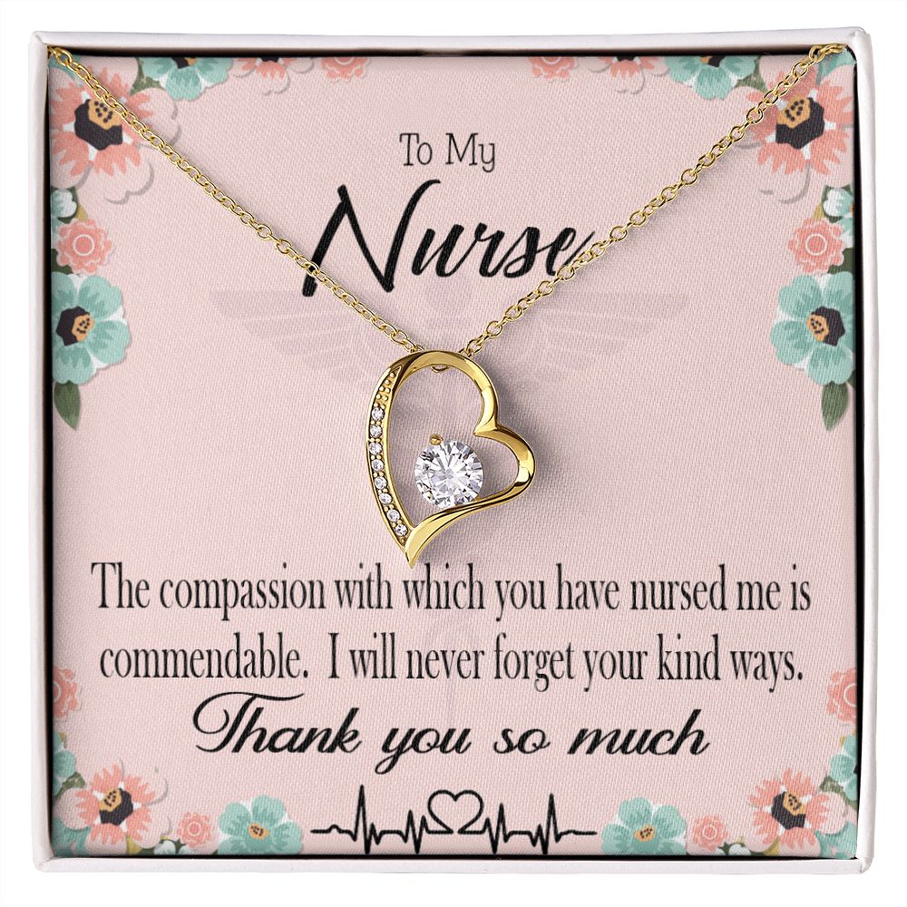 Commendable Nurse Forever Necklace w Message Card-Express Your Love Gifts