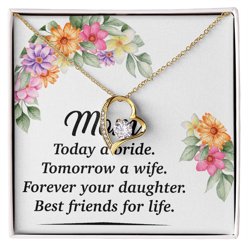 Mom Bestfriend For Life Forever Necklace w Message Card-Express Your Love Gifts