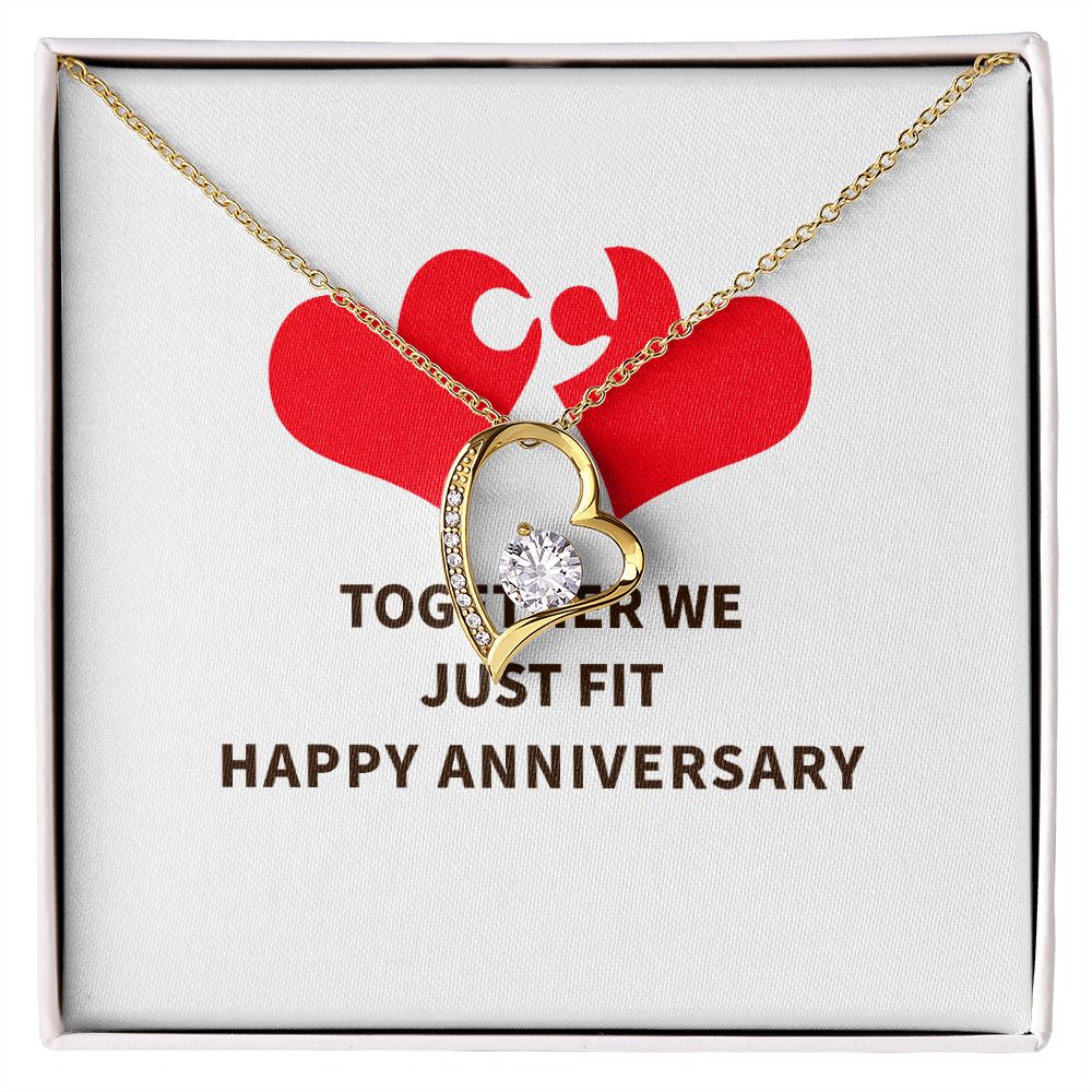 Together We Just Fit Forever Necklace w Message Card-Express Your Love Gifts