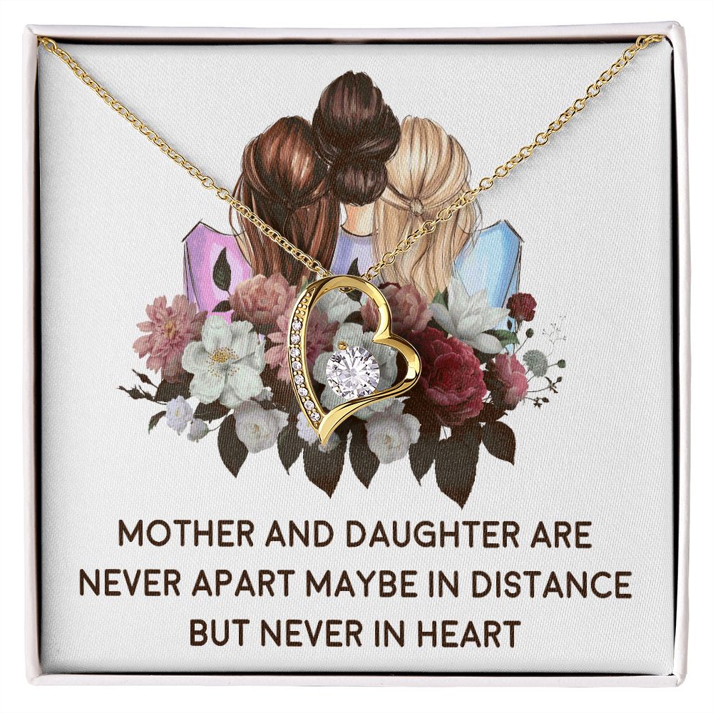 Mother and Daughter Never Apart Forever Necklace w Message Card-Express Your Love Gifts