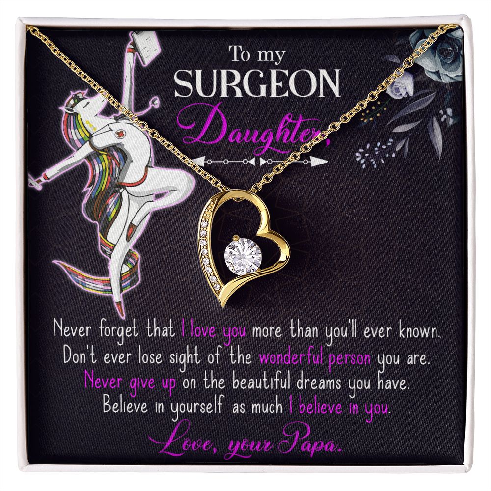 To my Surgeon Daughter Forever Necklace w Message Card-Express Your Love Gifts