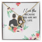 I Love You Because You Are My Life Forever Necklace w Message Card-Express Your Love Gifts